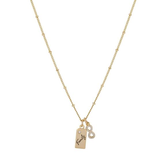 Unwritten 14K Gold Plated 'Infinite Love' CZ Necklace Family Charm Gift For Mom - Picture 3 of 5